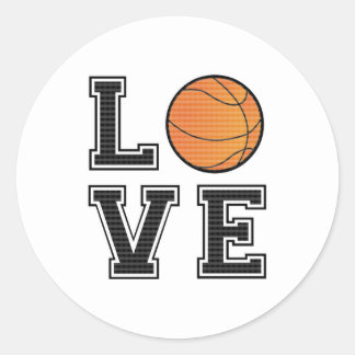 Love Basketball Classic Round Sticker