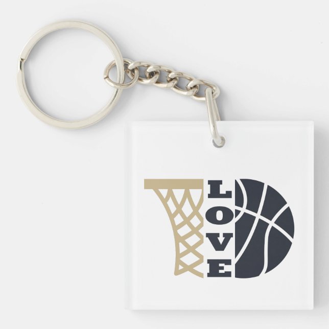 love basketball gift ideas for coach keychain (Front)