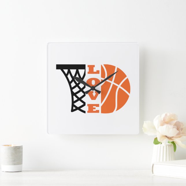 Love Basketball gift ideas for coach Square Wall Clock (Home)