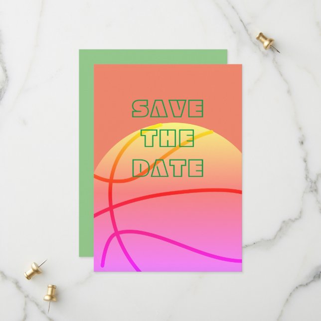 love basketball letter, basketball lover save the date (Front/Back In Situ)