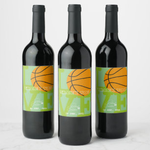 love basketball letter, for basketball lover wine label