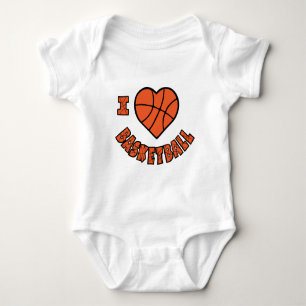 Love Basketball, orange Baby Bodysuit