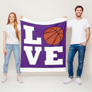 LOVE Basketball Player Custom Team Color Sports Fleece Blanket