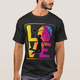 Love Basketball Teen Girls Women Basketball Waterc T-Shirt