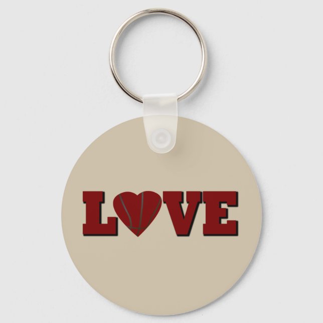 love basketball with red heart ball keychain (Front)