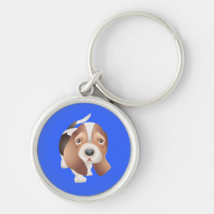 Love Basset Hound Puppy Dog Black Key chain