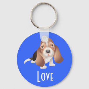 Love Basset Hound Puppy Dog Key chain