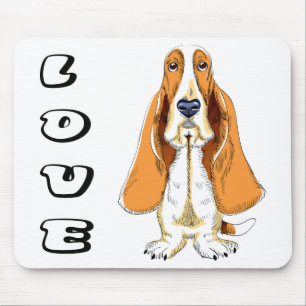 Love Basset Hound Puppy Dog Mousepad