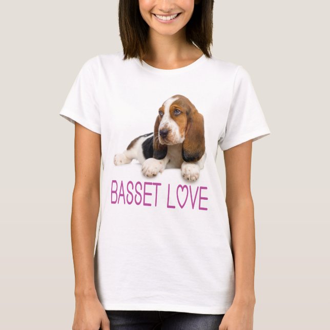 Love Basset Hound Puppy Dog Tee Shirt (Front)