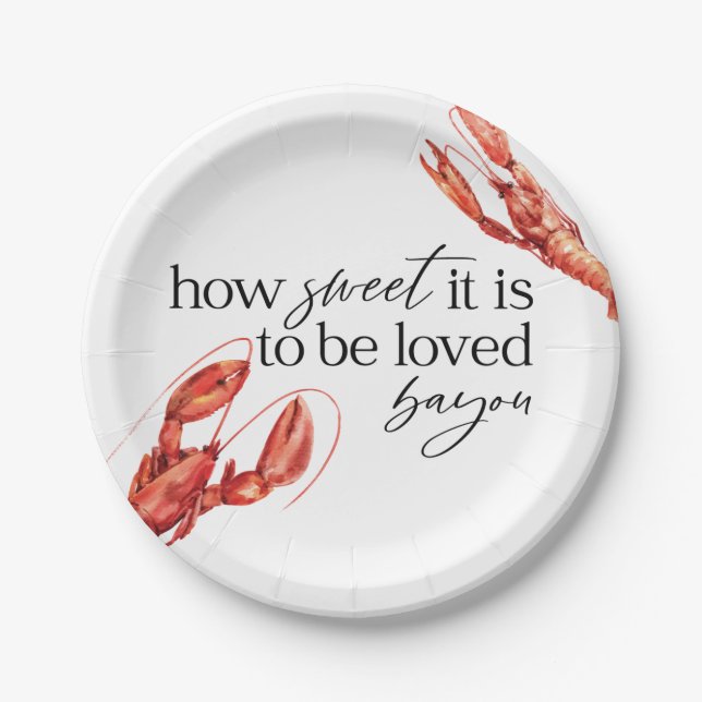 Love Bayou Crawfish Paper Plate (Front)