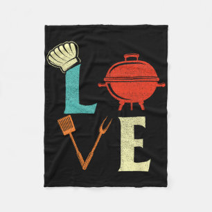Love Bbq Lover Pitmaster Grilling Grill Barbecue Fleece Blanket