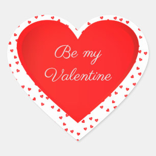 Love Be My Valentine Red Heart Sticker