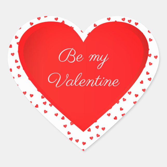 Love Be My Valentine Red Heart Sticker (Front)