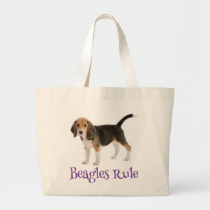 Love Beagle Puppy Dog Canvas Totebag Large Tote Bag
