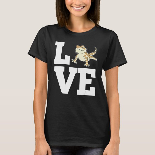 LOVE Bearded Dragon  Lizard Reptile Pet Animals Ou T-Shirt (Front)