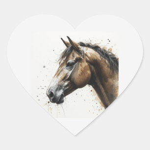 Love Beautiful Clydesdale Horse Animal Art Heart Sticker