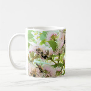 LOVE BEES. AUSTRALIAN NATIVE FLORA WITH HONEY BEES COFFEE MUG