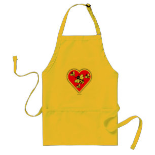 Love Bees (Four Bees Within Red Heart) Standard Apron