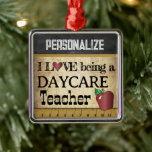 Love being a Daycare Teacher | Vintage Metal Ornament<br><div class="desc">Daycare Ornament. Teacher Christmas Ornament. 📌If you need further customization, please click the "Click to Customize further" or "Customize or Edit Design"button and use our design tool to resize, rotate, change text colour, add text and so much more.⭐This Product is 100% Customizable. Graphics and / or text can be added,...</div>