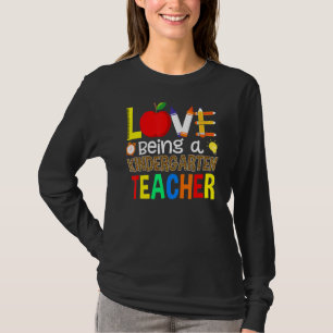 Love Being A Kindergarten Teacher Leopard Plaid Cu T-Shirt