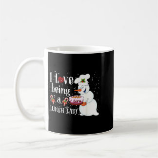 Love Being A Lunch Lady Snowman Christmas Lunch Coffee Mug