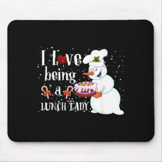 Love Being A Lunch Lady Snowman Christmas Lunch Mouse Pad