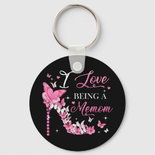 Love Being A Memom High Heel Butterfly Mother's Da Keychain