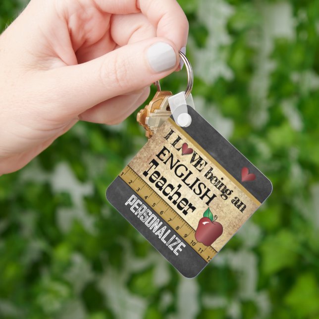 Love Being an English Teacher  Keychain (Hand)