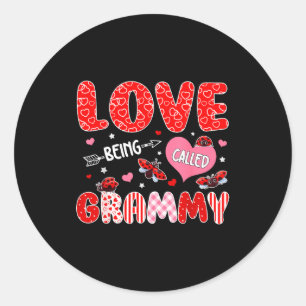 Love being called grammy valentine mothers day classic round sticker