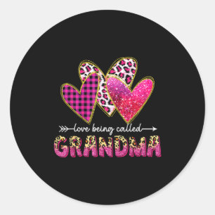 Love being called grandma valentine mothers day classic round sticker
