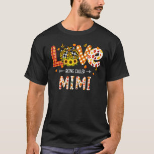Love Being Called Mimi Leopard Plaid Pumpkin Thank T-Shirt