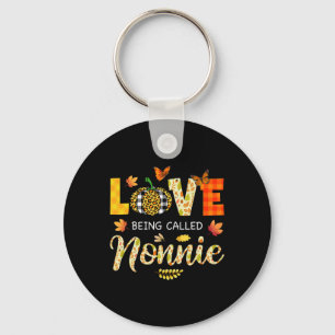 Love Being Called Nonnie Pumpkin Fall Leaves Thank Keychain