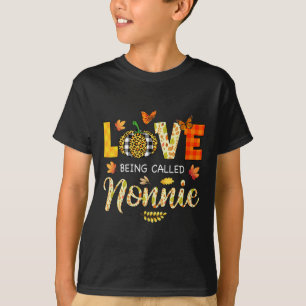 Love Being Called Nonnie Pumpkin Fall Leaves Thank T-Shirt