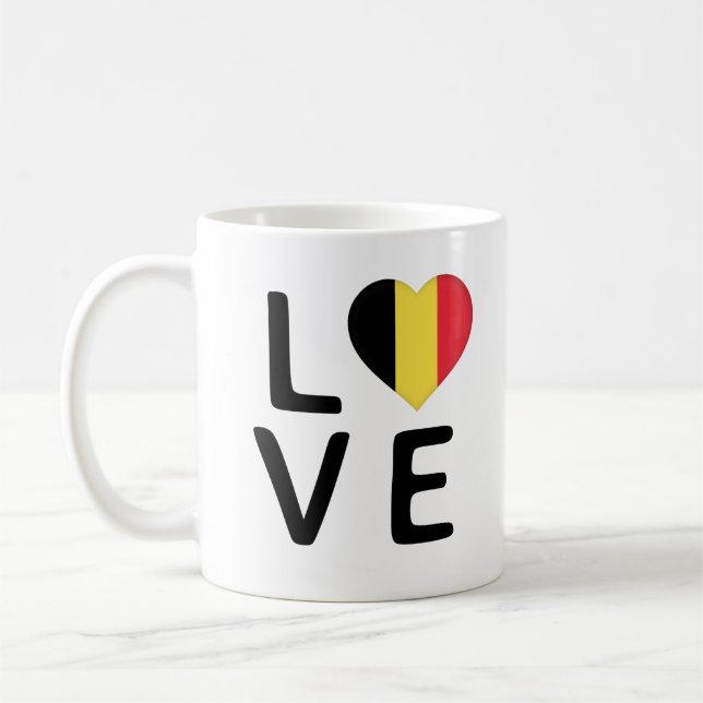 Love - Belgium Flag Coffee Mug (Left)