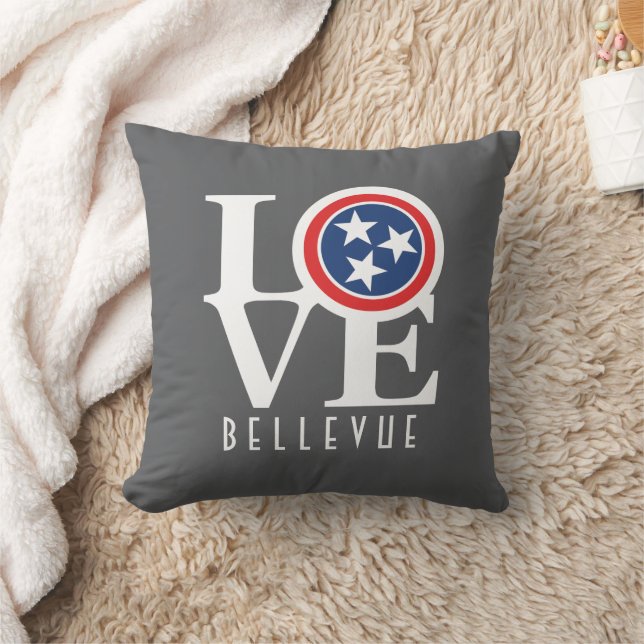 LOVE Bellevue Tennessee Throw Pillow (Blanket)