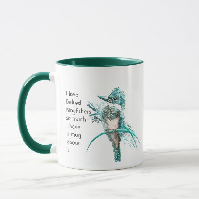 Love Belted Kingfisher Dogs So Much Fun Quote Mug (Left)
