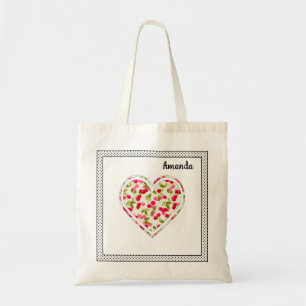 Love, berries, cherry tote bag