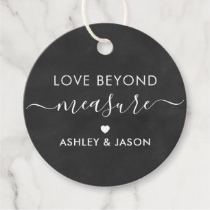 Love Beyond Measure Gift Tag, Wedding, Chalkboard Favour Tags