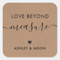 Love Beyond Measure Gift Tag, Wedding Label, Kraft
