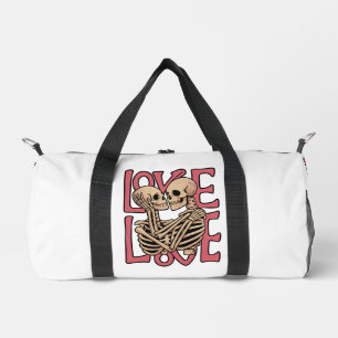 Love Beyond Time – Skeleton Embrace Art Duffle Bag