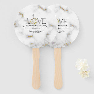 Love Bible Scripture Verse Ephesians 4:2 Marble Hand Fan