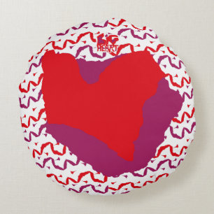 Love.Big heart/Corazon Grande love by Masanser pix Round Pillow