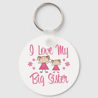 Love Big Sister Pink Girls Keychain