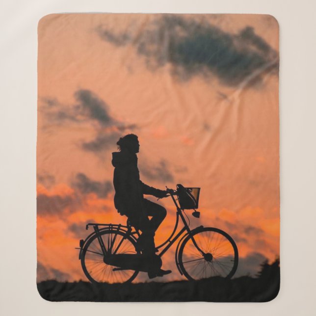 Love Bike Biking Cycle Sport Fitness Sherpa Blanket (Front)