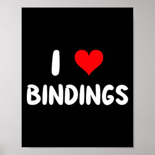 Love bindings - heart - ski skiing skier snow poster