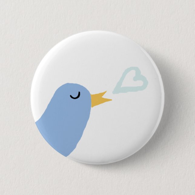 LOVE BIRD 2 INCH ROUND BUTTON (Front)
