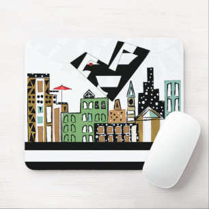 LOVE BIRD IN THE CITY MOUSE PAD
