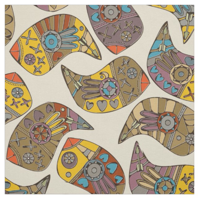 love bird paisley fabric (Swatch)