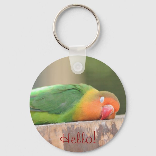 Love bird sleeping under sun keychain (Front)