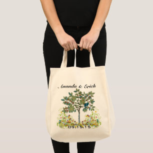 Love Bird Swirl Tree Wedding Date Honeymoon Tote